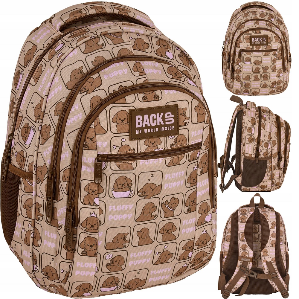 Mládežnícky školský batoh BackUP s motívom šteniatok