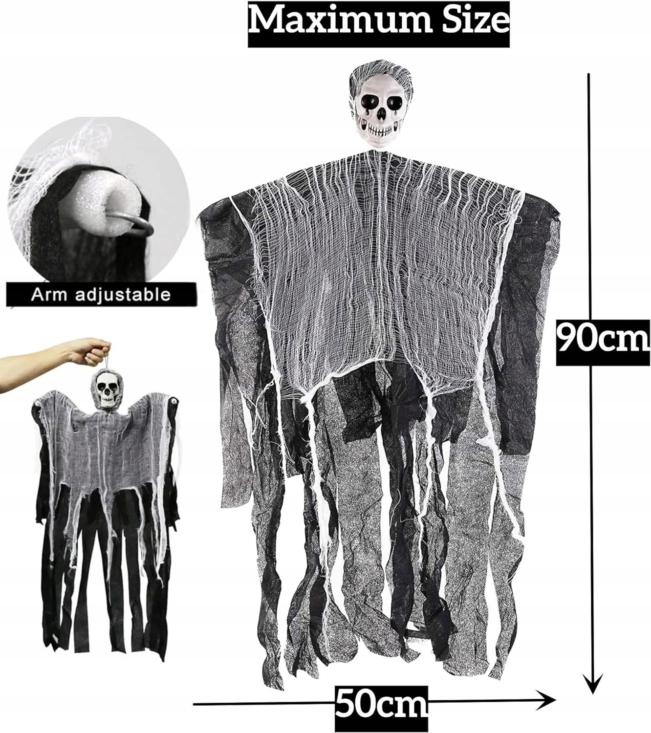 Závesná halloweenska dekorácia ducha kostry