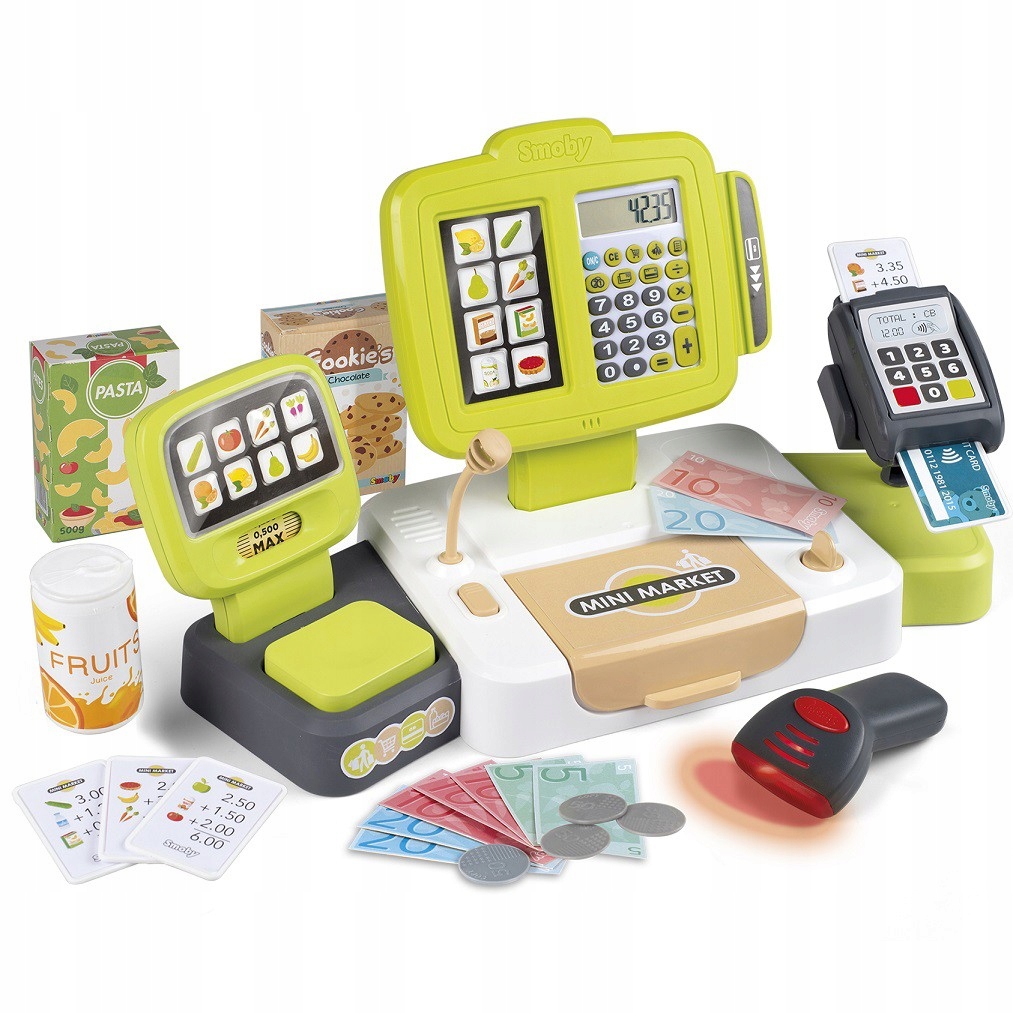 Smoby Store Gas Register Electronic Scanner Hmotnosť AKC
