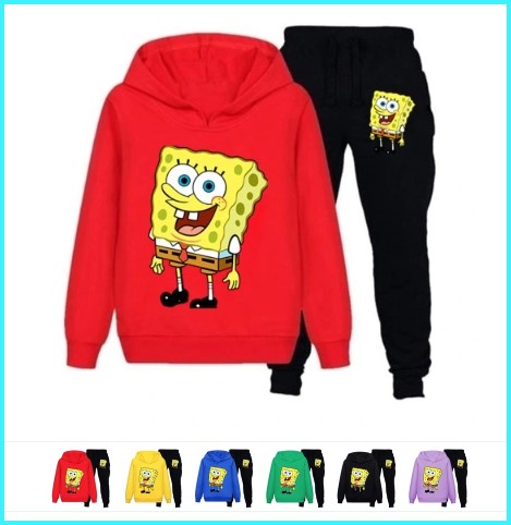 Teplaková súprava - SpongeBob Detské dráhy veľkosti 140 Multi -Colored