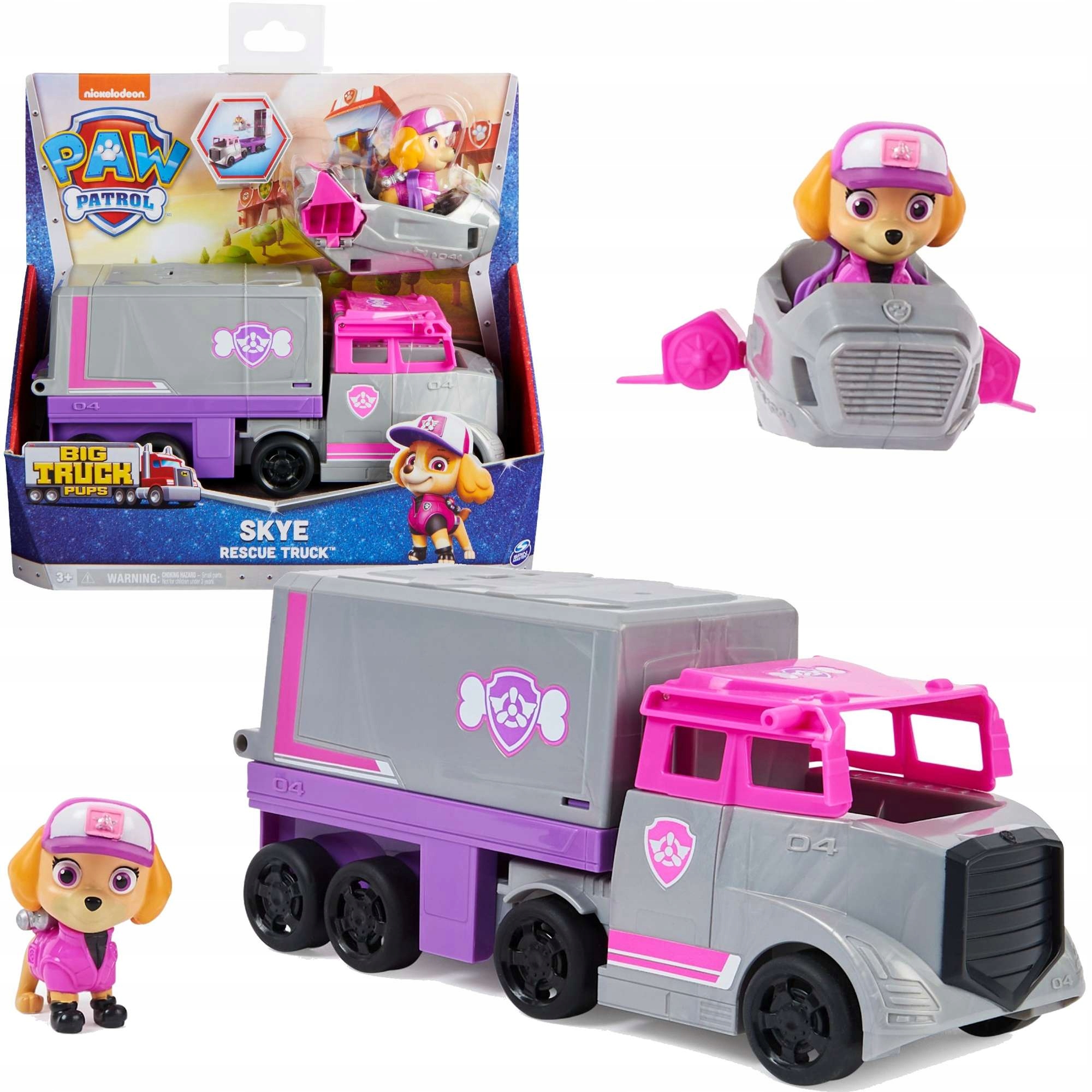 Pes Patrol Skye Veľký nákladný automobil + mini lietadlo