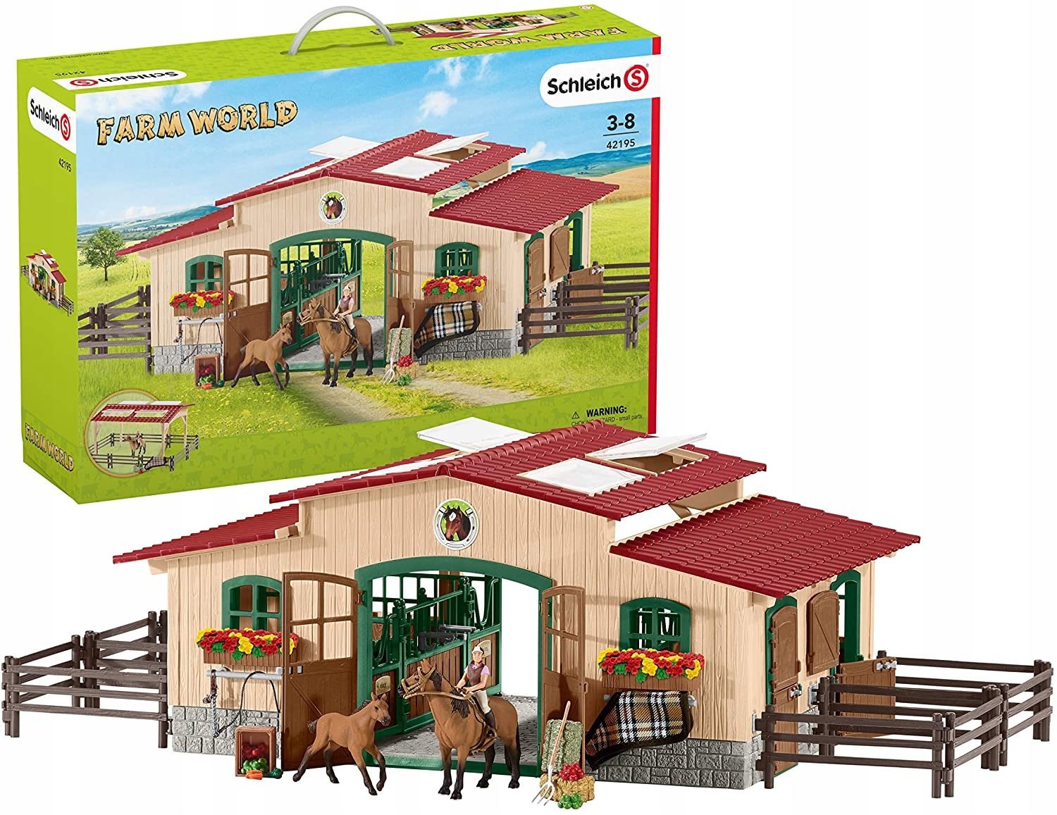 Schleich 42195 stajne a kone, prístrešok, prístup. NOVÝ