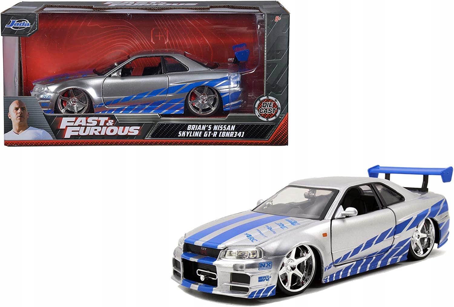 Hračky zje rýchle a zúrivé Nissan Skyline 2002