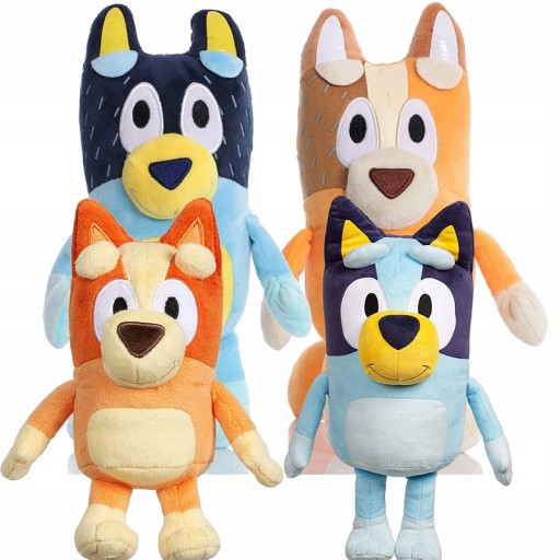 4x rodina Bluey Cuddly hračkársky maskot