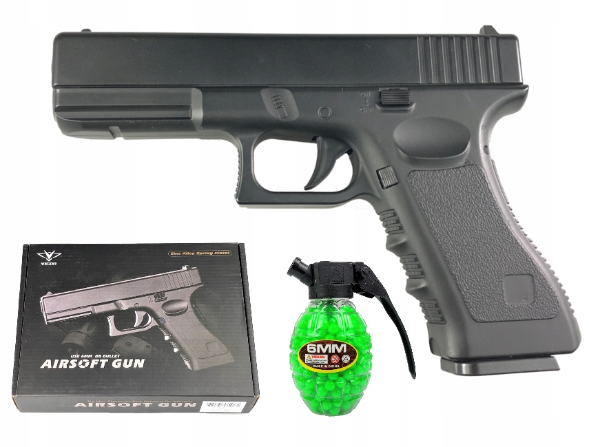 Glock 17 kovový ASG + 500 guľôčkových zbraní
