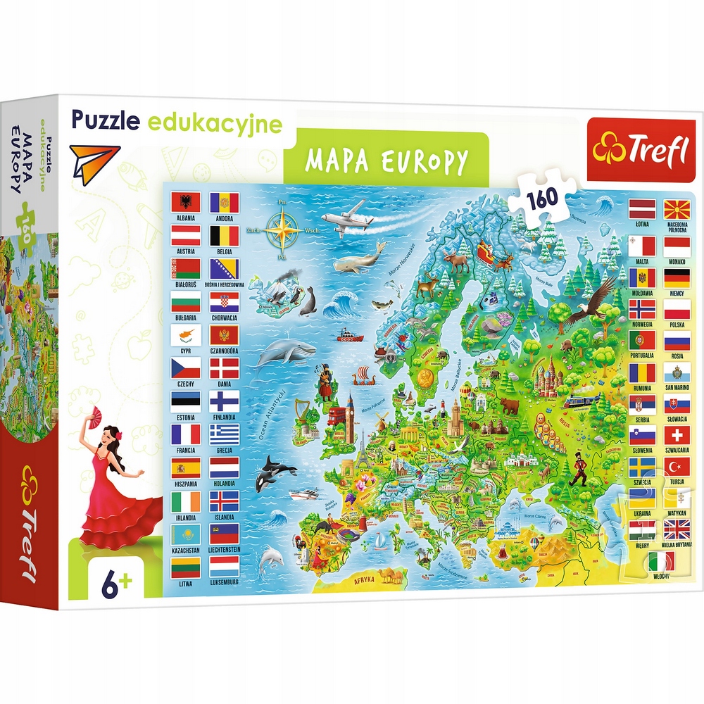 Puzzle 160 dielikov. mapa Európy