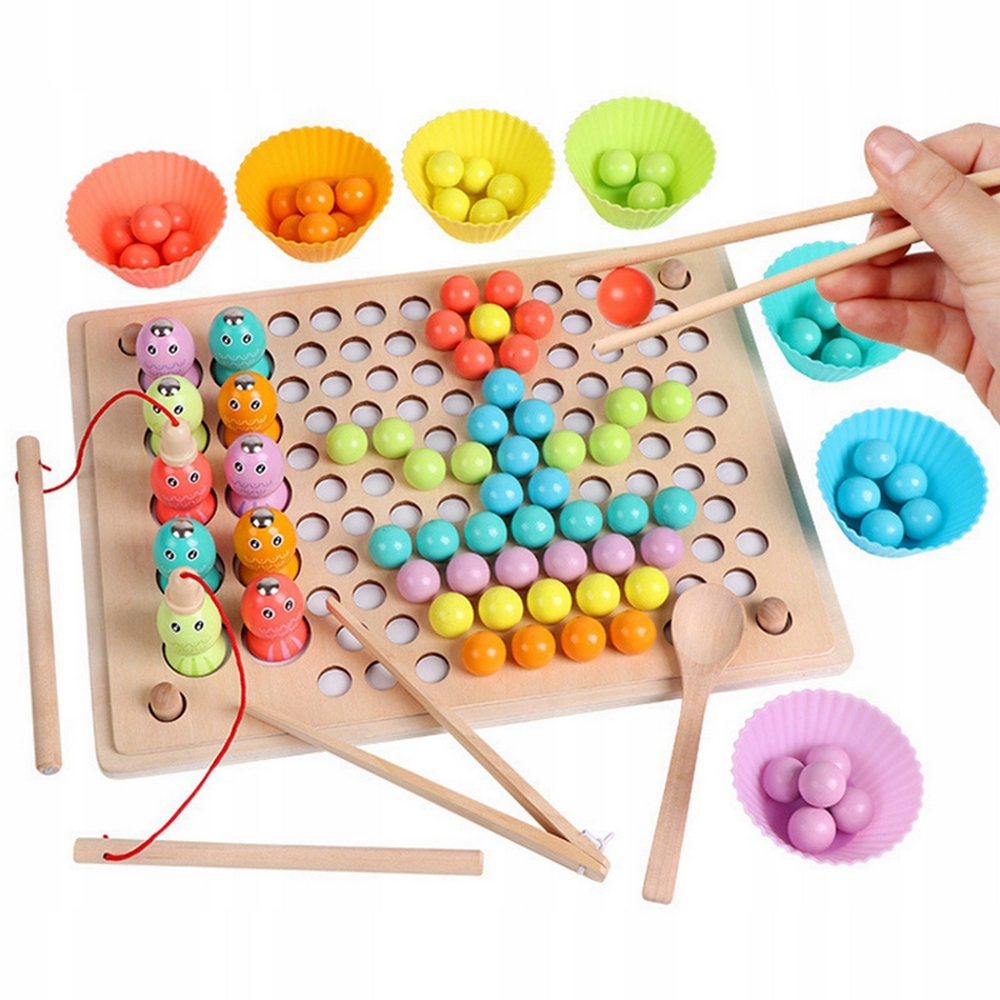 Rybolovné drevené magnety Montessori Puz
