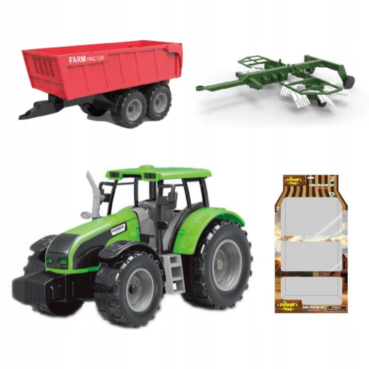 Traktorový traktorový traktor set so strojom