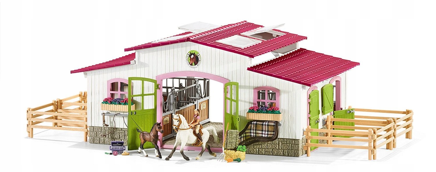 Schleich White-ružový stabilný + príslušenstvo 42344