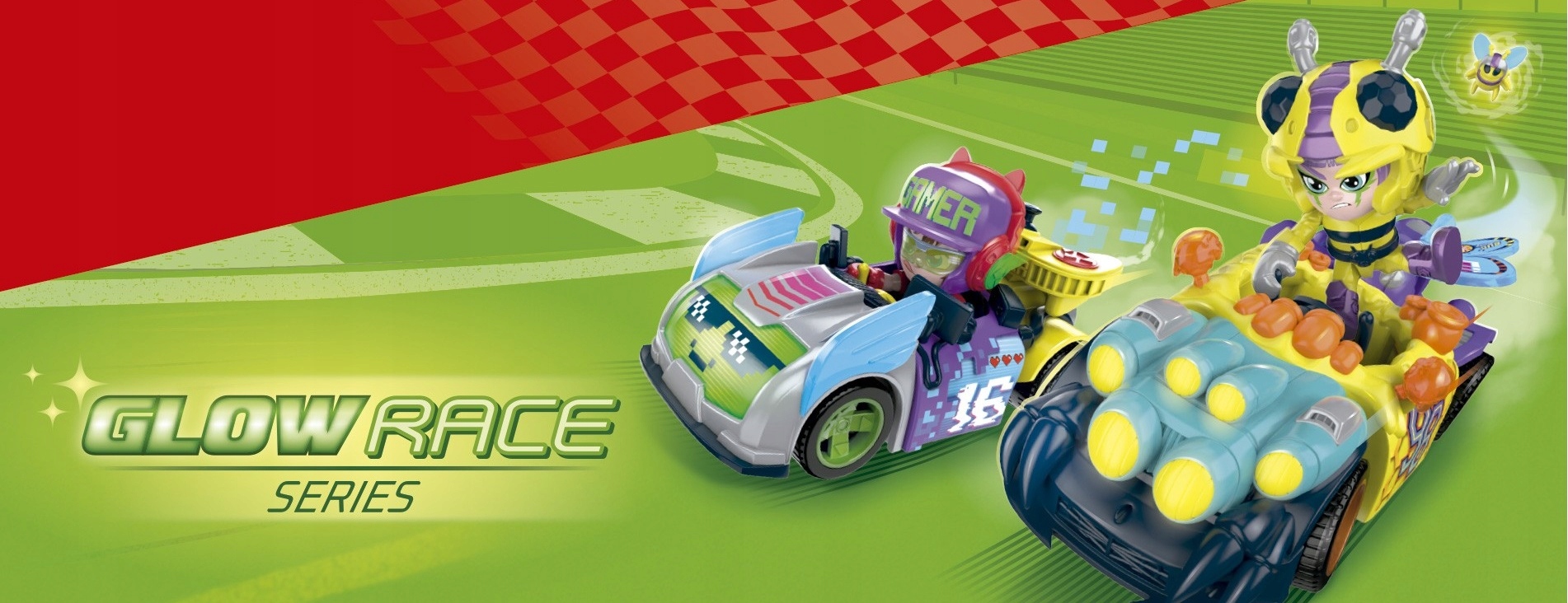 VOZIDLO T-RACES GLOW RACE SÉRIE 4 S POSTAVOU