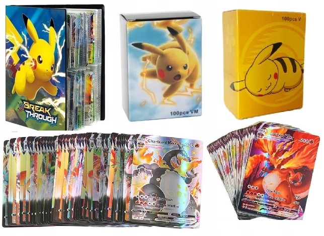 100 V-MAX KARTA POKEMON SET + ALBUM 240 DARČEK