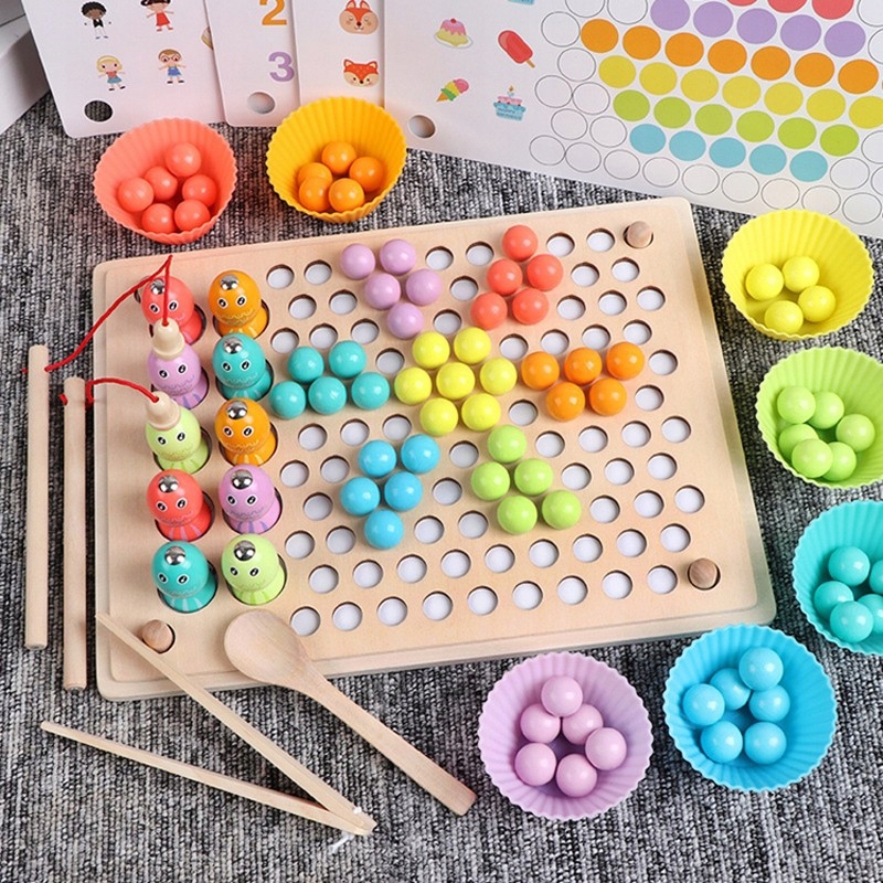 Rybolovné drevené magnety Montessori Puz