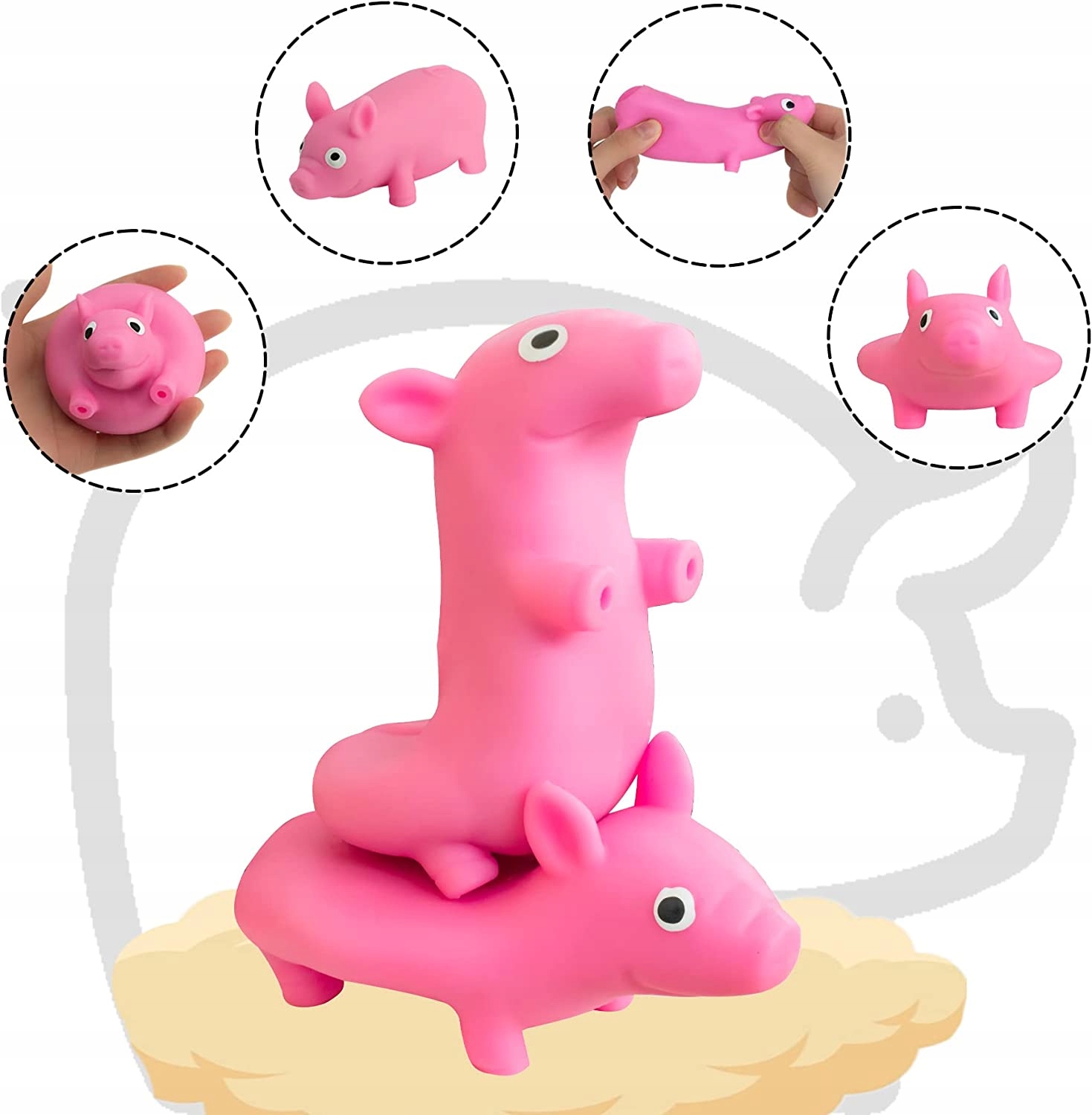 Squishy ošípané stresové šupinaté prasiatko squueze hračky