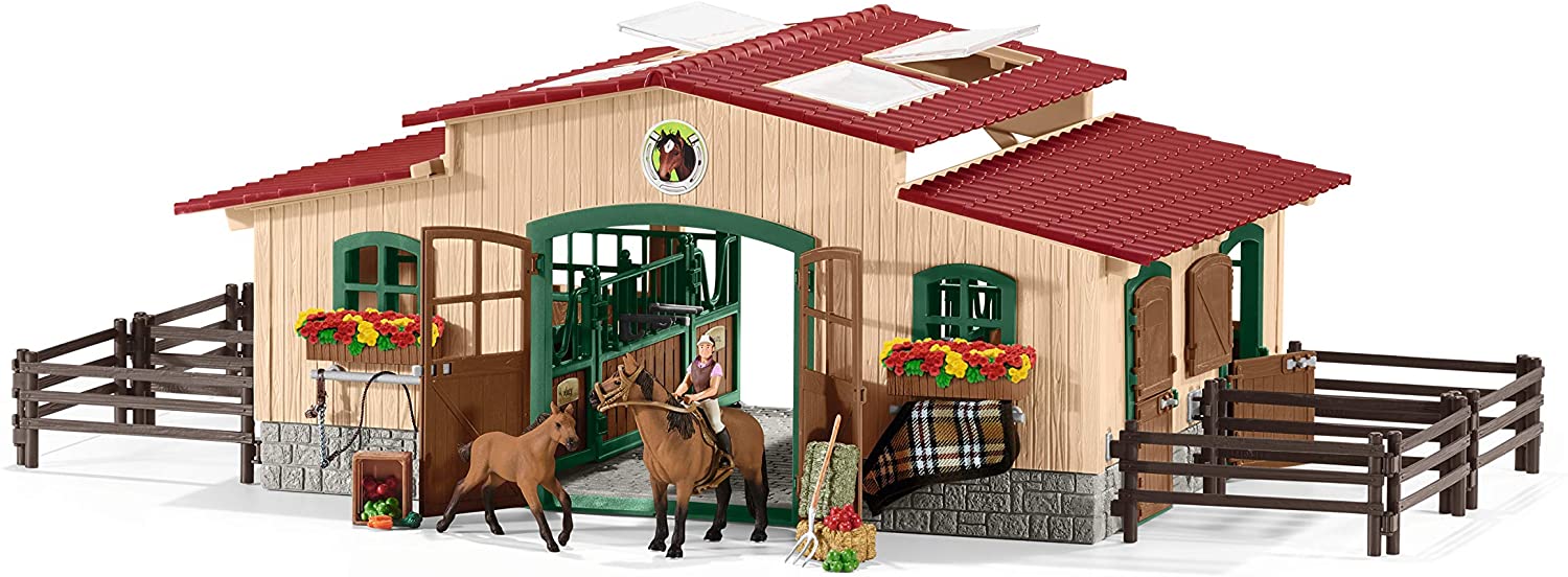 Schleich 42195 stajne a kone, prístrešok, prístup. NOVÝ