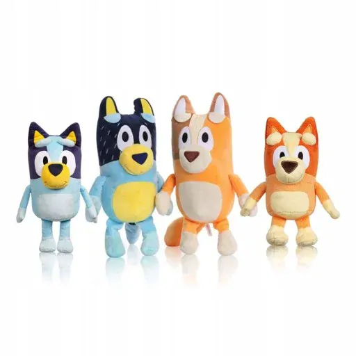 4x rodina Bluey Cuddly hračkársky maskot