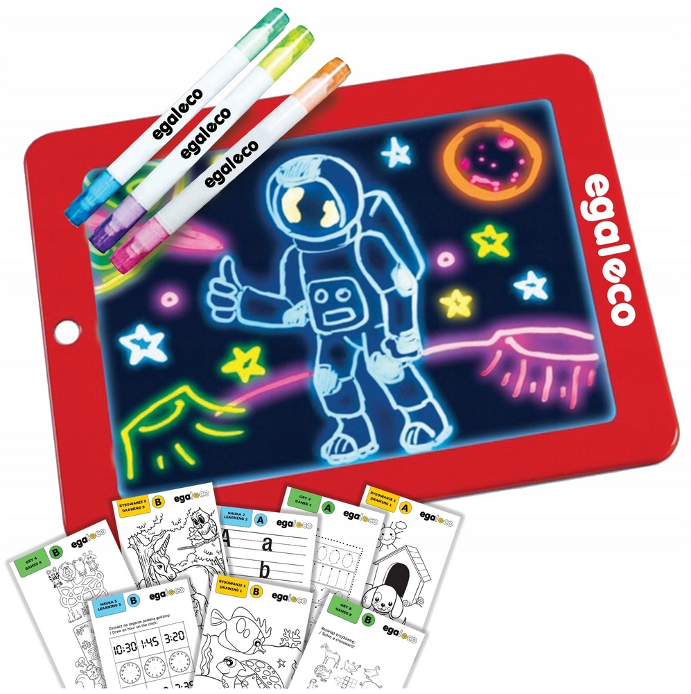 Grafický tablet pre kreslenie LED dosky 50 kariet