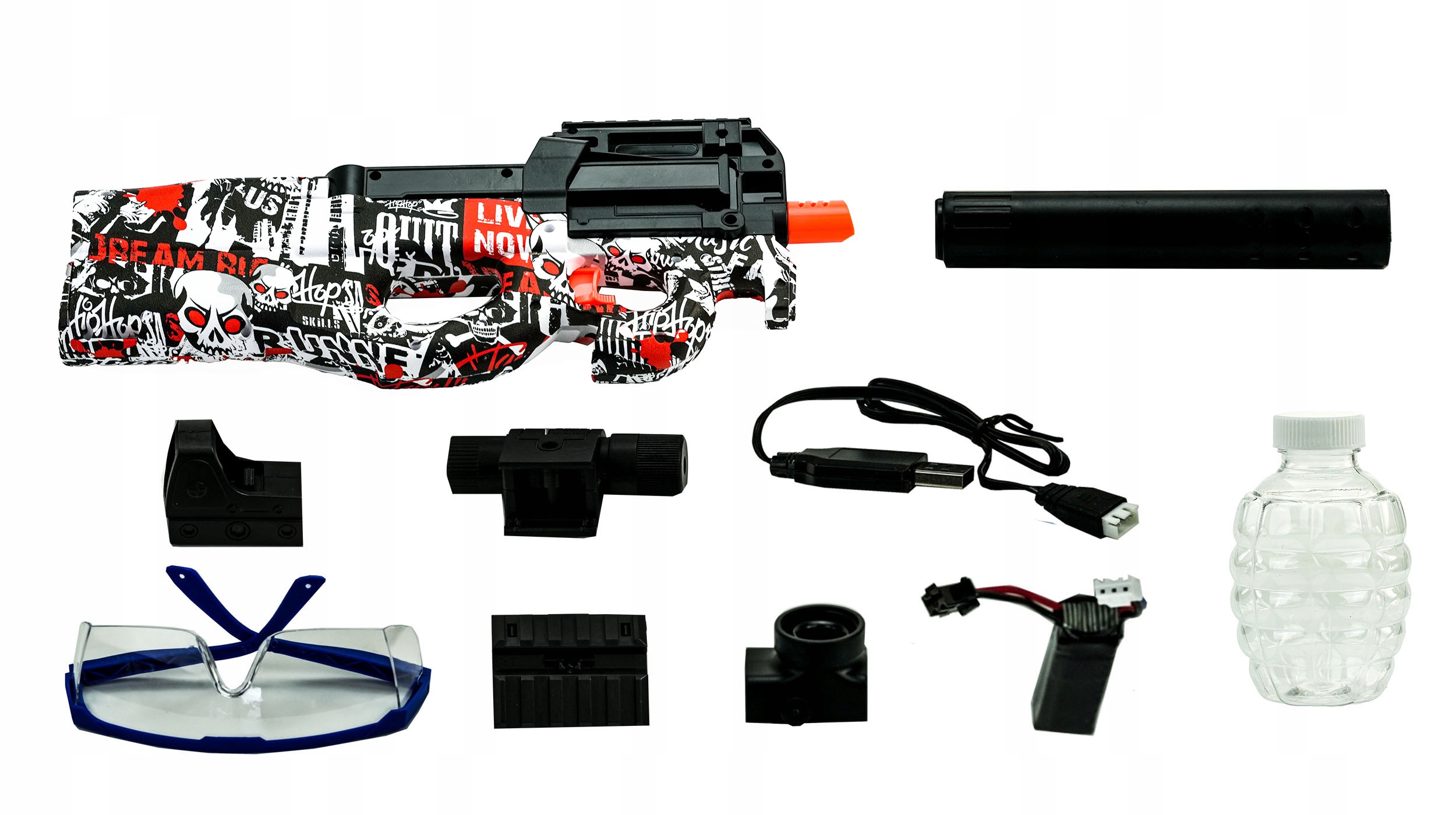 Pištoľový stroj na pištoľ Mini P90 pre gélové gule