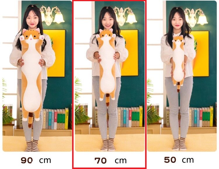 Vankúš s mačkou dlhá plyšová mačka 70 cm xxl