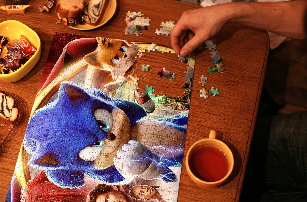 Puzzle + názov Box Sonic 2 Hedgehog A3 252EL