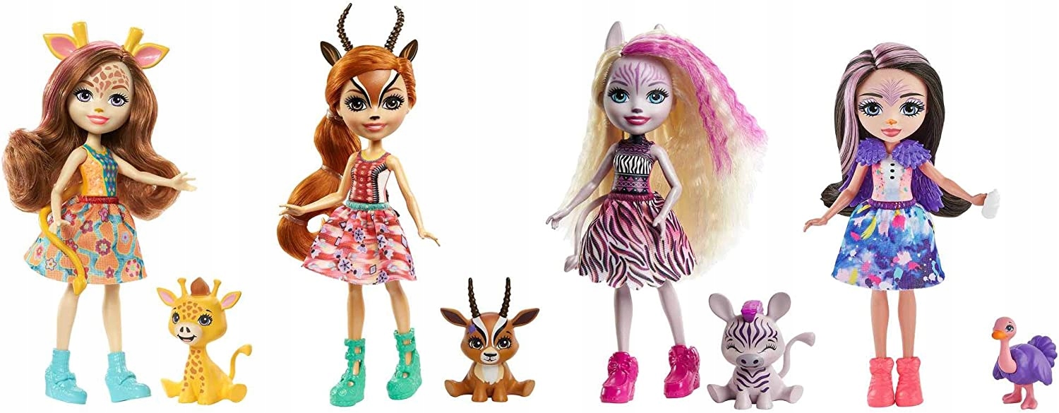 Enchantimals Savanna Set 4 Dolls 4 Zvieratá