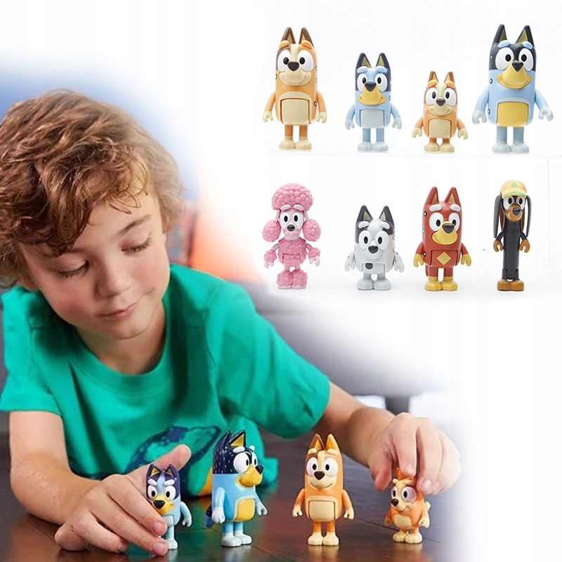 Originálne figúrky z Bluey Fairy Tale s darčekom pre rodinu 8 PCS