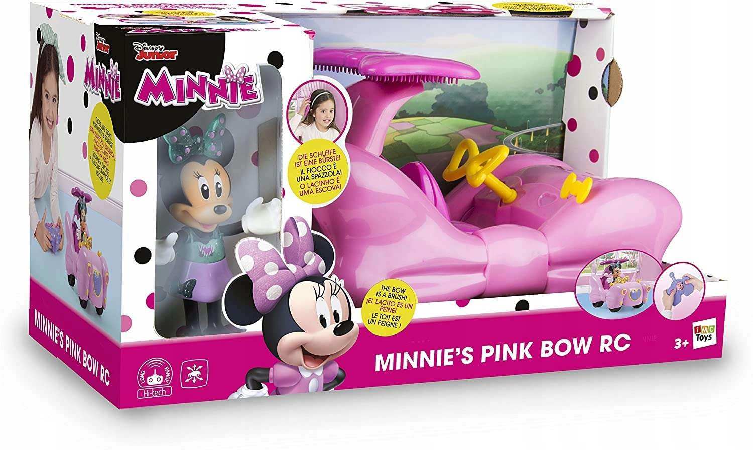 Minnie Mouse Auto kabiolet na diaľku ovládané ružovou farbou