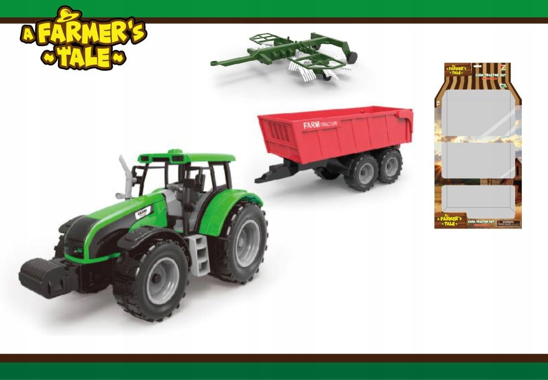 Traktorový traktorový traktor set so strojom