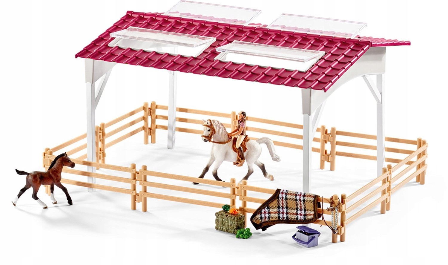 Schleich White-ružový stabilný + príslušenstvo 42344