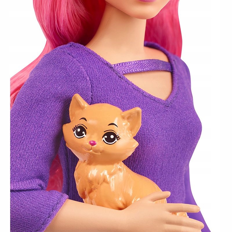 Barbie Daisy Doll s mačiatkou na cestovaní FWV26