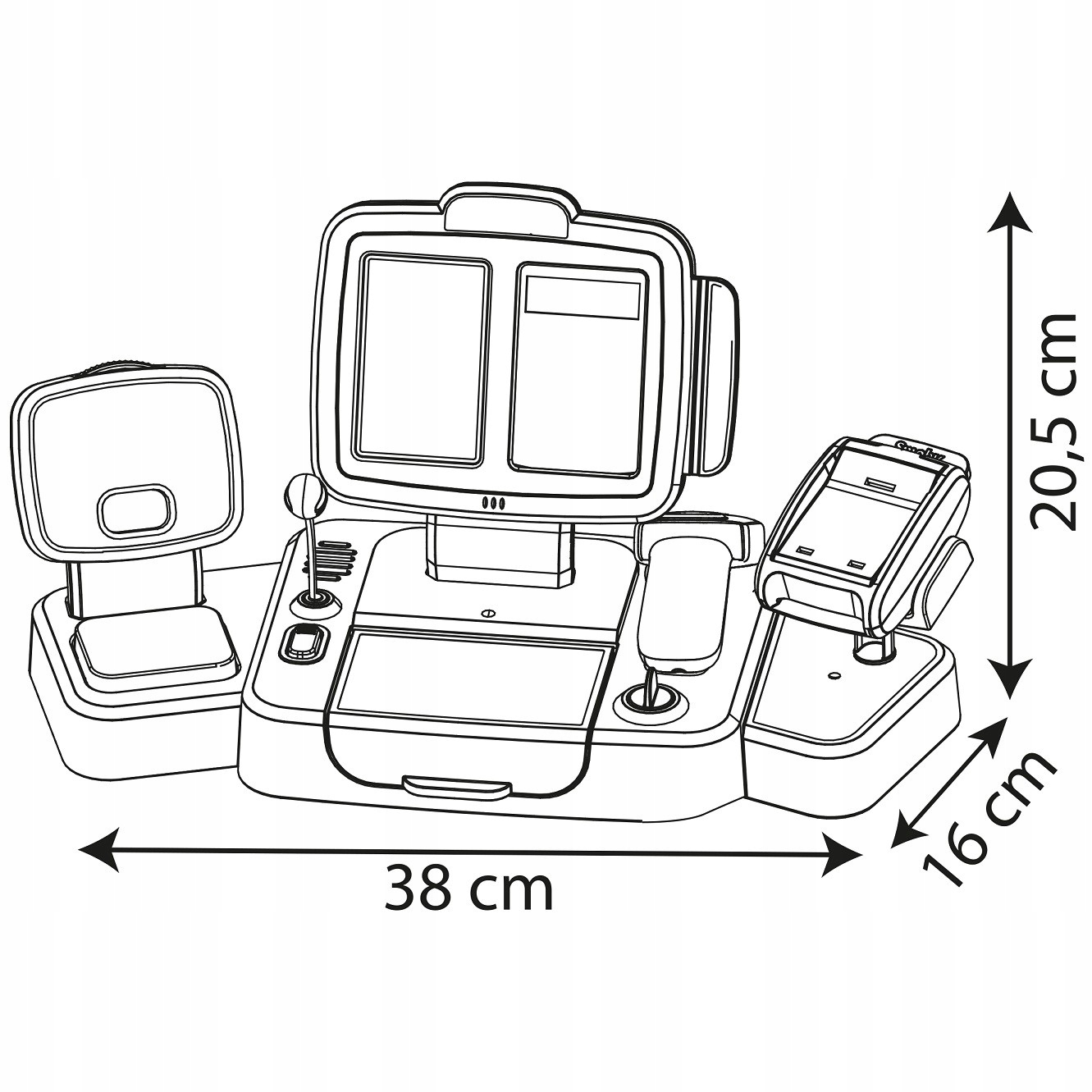 Smoby Store Gas Register Electronic Scanner Hmotnosť AKC