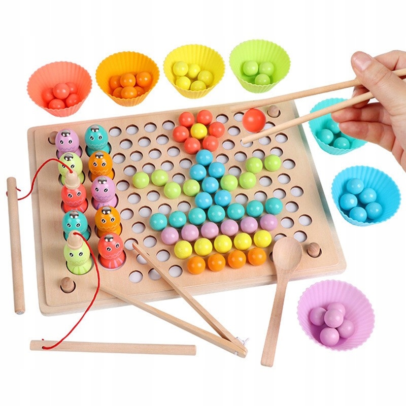 Rybolovné drevené magnety Montessori Puz