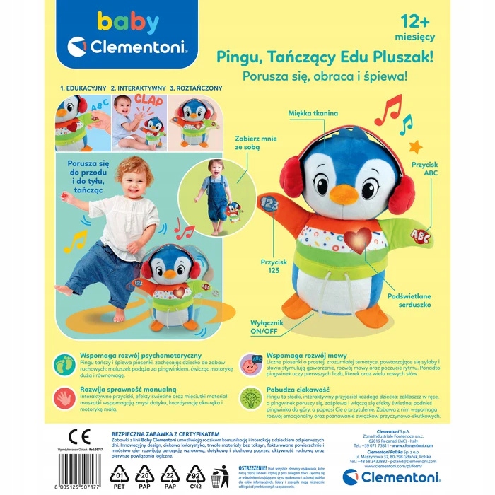 PINGU Dancing Edu Edukačná plyšová hračka CLEMENTONI