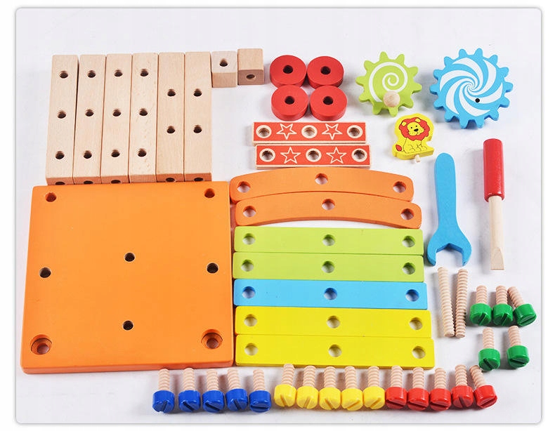 Drevené montážne stoličky Montessori bloky