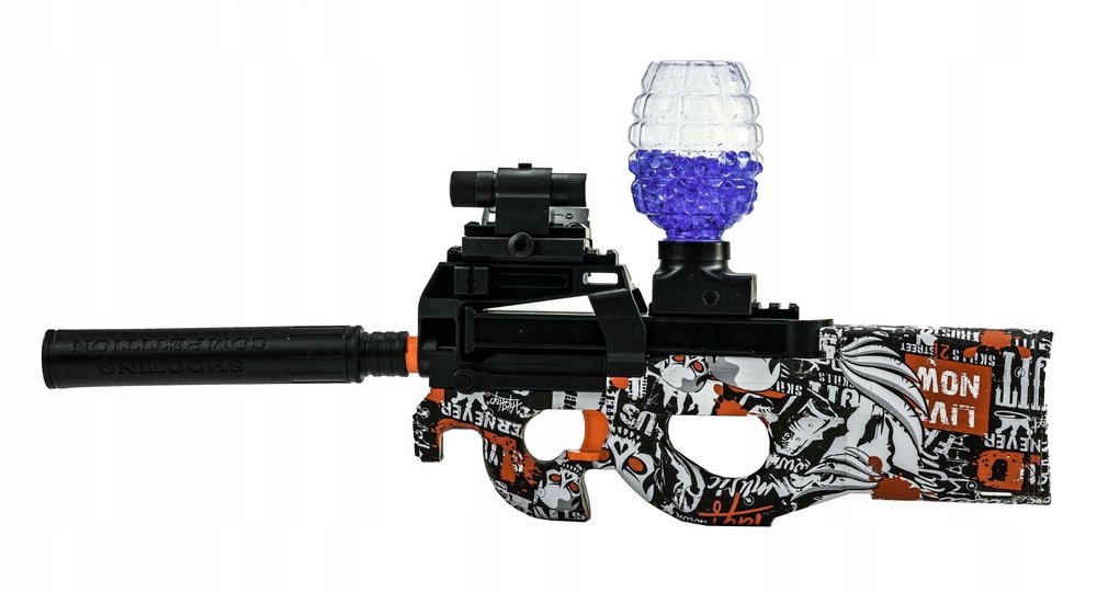 Pištoľový stroj na pištoľ Mini P90 pre gélové gule