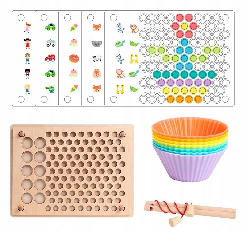 Rybolovné drevené magnety Montessori Puz