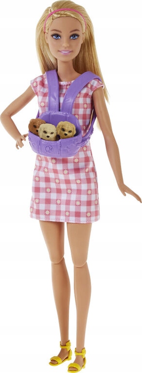 Barbie Doll Birth of Dogs Doll + 4 Dogs