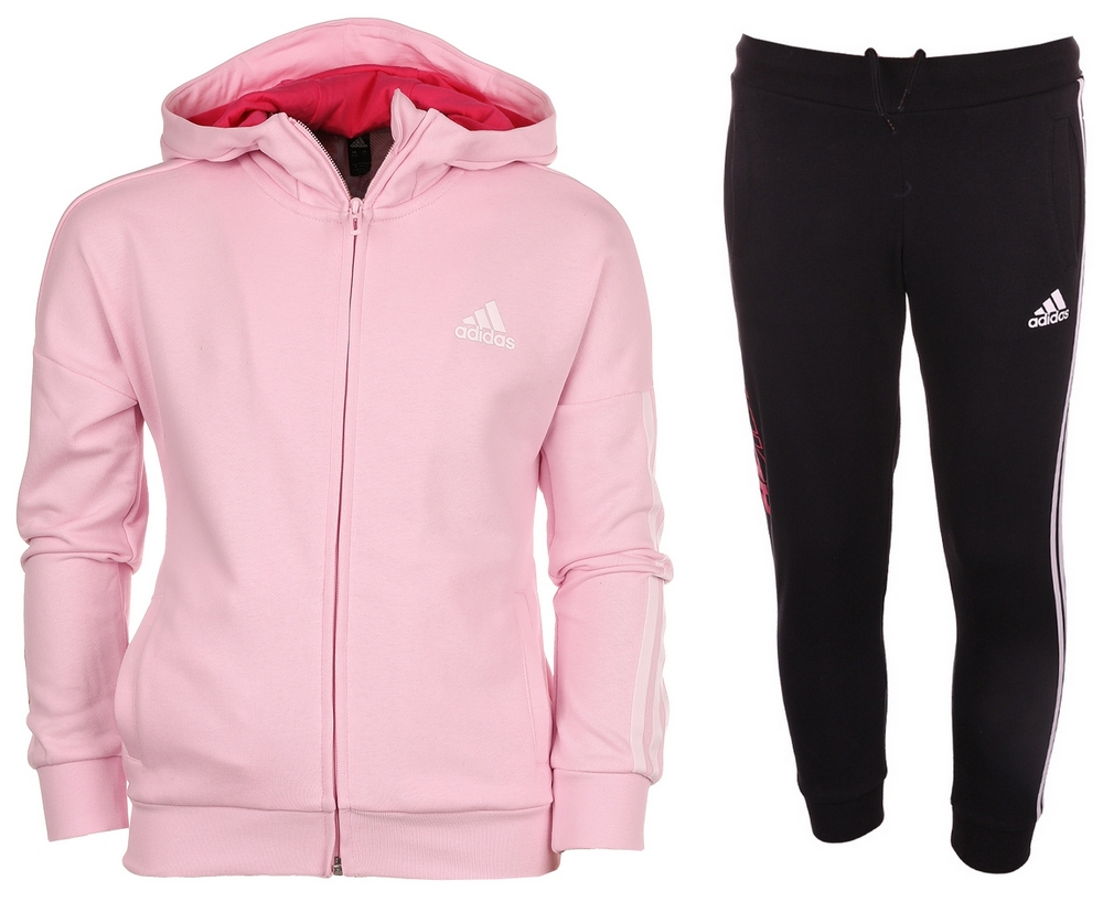 Teplaková súprava - Adidas H40248 Detské dráhy veľkosti 104 Čierna, ružová
