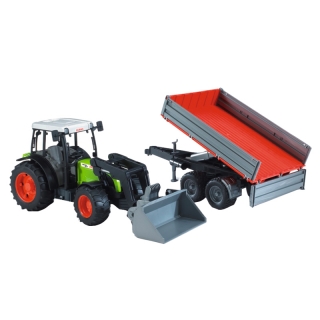 Bruder 02112 Traktor Class s nakladačom a prívesom