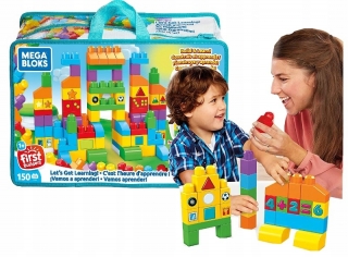 Mega Bloks blokuje čas, aby sa naučil 150EL BAG. Fvj49