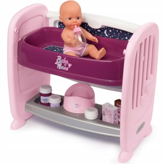 Posteľ 2in1 prebaľovací stôl detská sestra Smoby + Doll