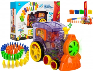 Lokomotíva Train Puzzle Domino s LED oblečením