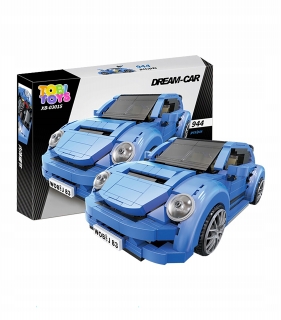 Modré vozidlo vyrobené z blokov 944 prvkov Tobi Toys