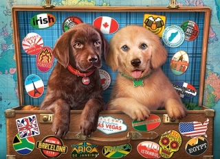 Puzzle 300 El Stowaway Pups Puppies Dogs 030422