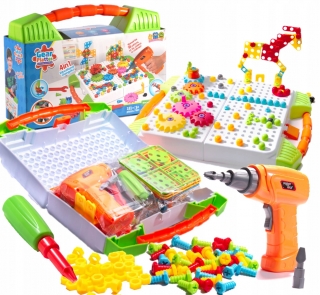 Puzzle bloky v kufri 4in1 skrutkovač 181 El.