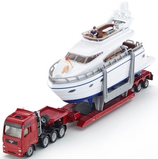 SIKU 1849 MAN TRACK s odťahovacím nákladným vozidlom + jachta 1:87
