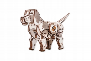 Šteniatko - drevené, mechanické 3D hádanky
