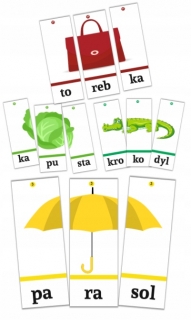 Slabika puzzle - tri - slová