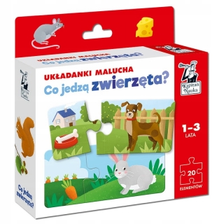 Pádle pre batoľatá Čo jedia zvieratá? Puzzle 1+