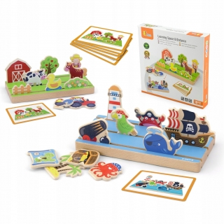 Viga Drevená puzzle učenie farmy Vzdialenosť