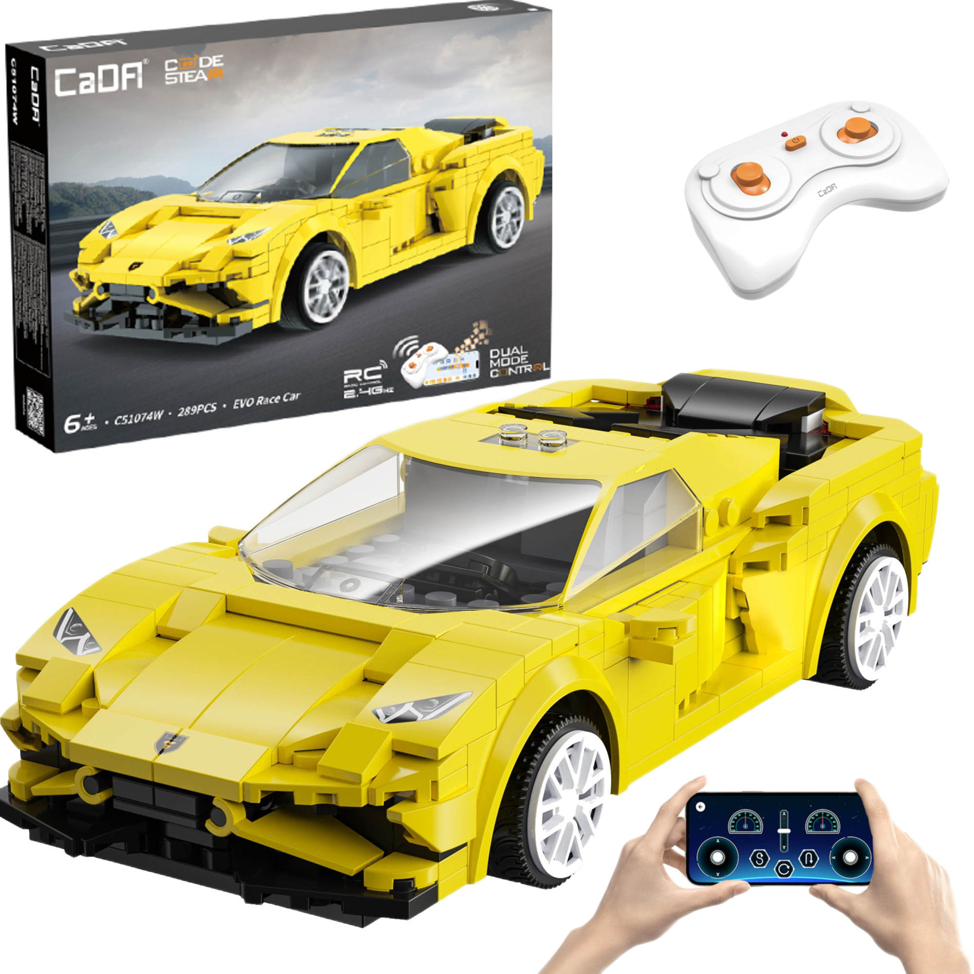 Stavebnica CaDA RC pretekárske auto EVO Race Car, 289 dielikov